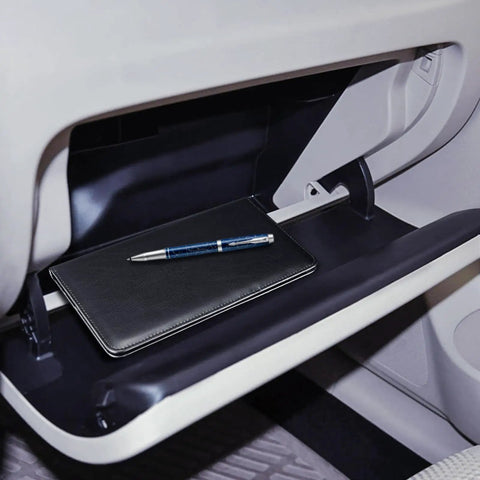 Car Registration And Insurance Holder With Magnetic Closure Slim PU Leather Vehicle Glove Box Organizer displayed in glove box