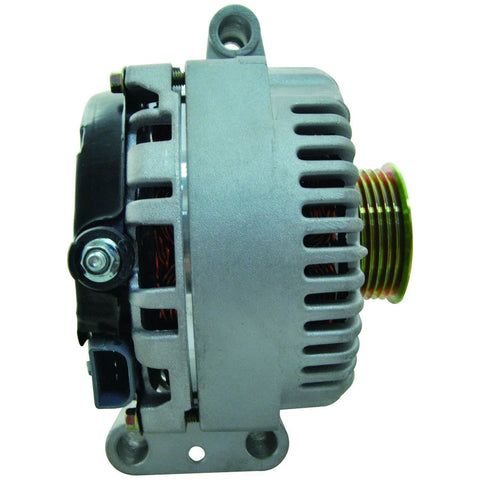 Side view of Heavy Duty Replacement Alternator For Ford Explorer Mountaineer And Sport Trac With 4.0L And 5.0L V6 Engines From 1996 Through 2003