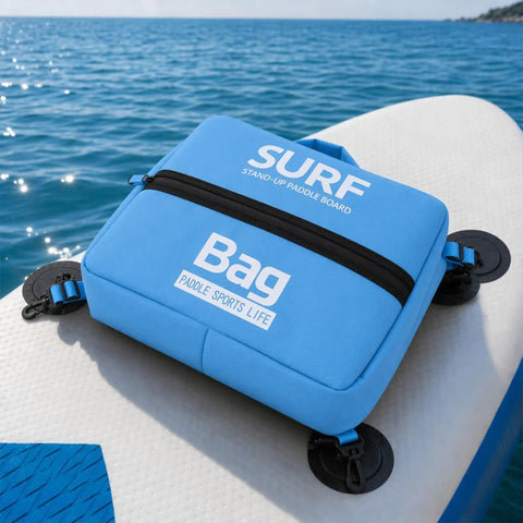 Insulated Cooling Pack for Seaside Adventures and Water Sports, anti splash storage pouch on paddleboard, keeps drinks cold.