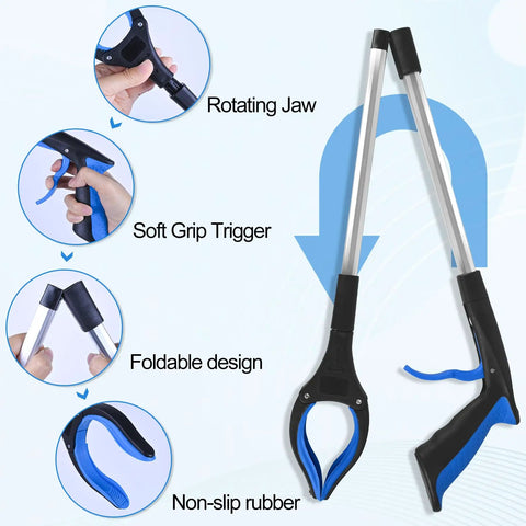 6 Pack 32 Inch Heavy Duty Trash Grabber Reacher With Ergonomic Handle And Non Slip Grip for elderly help