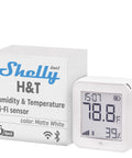 Gen3 White Smart WiFi And Bluetooth Temperature And Humidity Sensor With Quick Response, Low Power Draw, Type C USB, E Paper Display, Your Home Automation Sidekick For Real Time Indoor Climate Tracking box and sensor