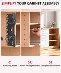 Image showing Precision 7 Hole Shelf Pin Jig And Woodworking Drill Guide helping with cabinet assembly process.