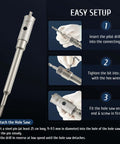 ZELCAN hole saw drill bit with pilot rod for SDS Plus hammer drills; metal masonry cutter