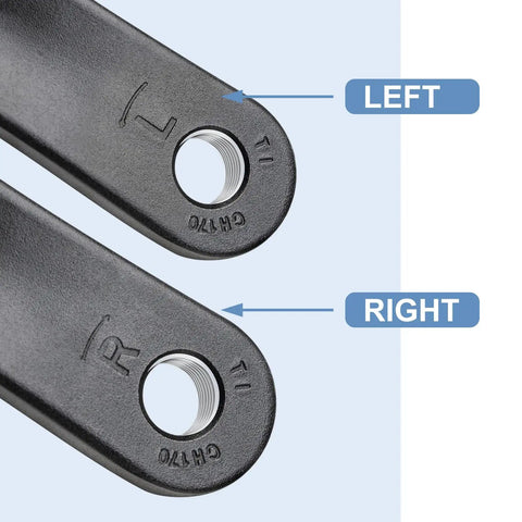 Aluminum Alloy Crank Arm Set 170mm 2 Pack For Bafang BBS Mid Drive Motors with labeled left and right arms, diamond hole.