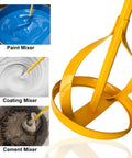 Beefy Paint And Mud Mixer Stirrer For Drill, 1 To 5 Gallon Drums, Fits All Standard Drill Bits, Hex Head Non Slip, Easy To Clean Paint And Plaster Mixing Paddle Tool Yellow in drum mixing paint, coating, and cement