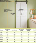 40 By 84 Inch Paintable White Primed Bi Fold Barn Door With Track Kit for Interior Doors installed in kitchen