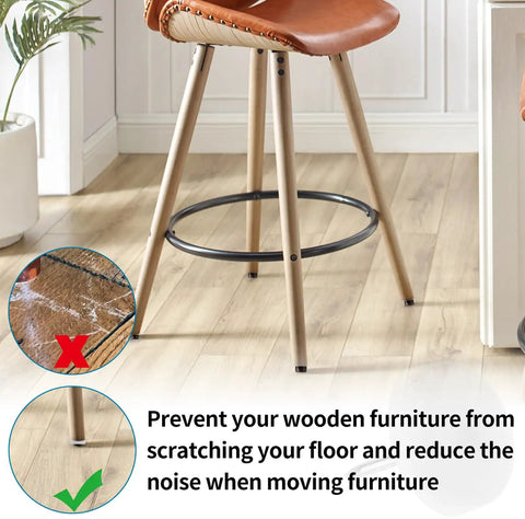 Image showing a chair with 40 Pack Nail On Furniture Glides 18mm Nylon Chair Sliders, protecting wooden floors in a home setting.