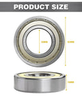 6206 ZZ Deep Groove Ball Bearing With Double Metal Seal 30x62x16mm size dimensions shown, high precision for industrial use