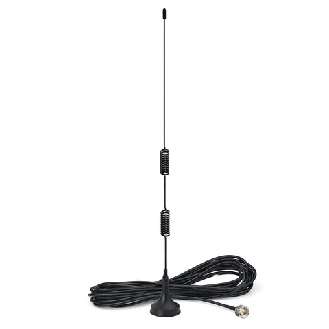 Magnetic Base FM Radio Antenna and AM Loop Antenna for Indoor Home Stereo Receivers with coiled cable and F Type connector
