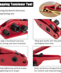 Strapping tensioner tool with hardened steel jaws for durability, part of the All‑In‑One Pallet Strapping Kit With Poly Strapping Bundle Tool And Sealer.