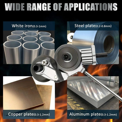 Nibbler Metal Cutter Drill Attachment For Electric Drills cutting white iron, steel, copper, and aluminum plates