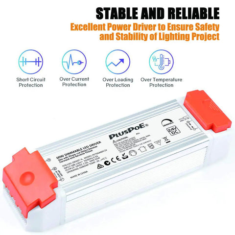24V 60W Dimmable LED Driver Power Supply With Universal Regulation shown with protection features and stable build