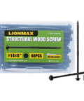 Built Tough Structural Wood Lag Screws 6 Inch, 60 Count 14 By 6 Heavy Duty Rust Resistant Hex Head Exterior Timber Screws in packaging