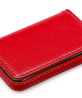 Red Leather Minimalist RFID Blocking Wallet With Magnetic Card Holder For Business Cards And Everyday Essentials, Slick Yet Durable