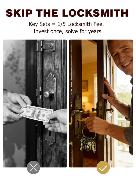 Universal Skeleton Key Set 20Pcs For Antique Locks That Fit Vintage Furniture Jewelry Boxes and Old Doors-Locksmith alternative