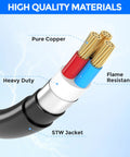 30 Amp RV Power Cord 50 Feet 125 Volt TT 30P Male To L5 30R Twist Lock Right Angle Cable ETL Listed Pure Copper Heavy Duty For Campers And Trailers Ready To Roll In Any Weather, pure copper conductors and STW jacket