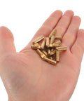 Person holding Beefy Heavy Duty Brass Cylinder Invisible Hinges Set 10 Pieces, 5mm Thick Fixed Concealed Barrel Hinges in hand.