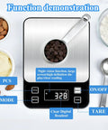 Waterproof Pro Grade Digital Kitchen Scale With IP67 Rating 10Kg Capacity 0.1g Precision Type C Rechargeable featuring tare function