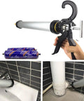 Pro Grade Sausage Caulking Gun For 20 Ounce Sausage Foil Packs Or 10 Ounce Cartridges Aluminum Cartridge 12 To 1 Thrust 600ml Capacity Silver Finish