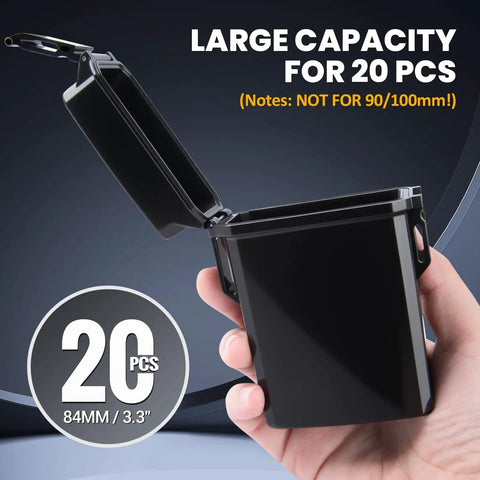 Hand holding open Waterproof 84mm EDC Storage Case With Lanyard Portable Mini Dry Box For Small Gear Compact Plastic Organizer