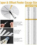 Julaiwy universal piston ring squaring tool with 32-blade feeler gauge for 2–5 in bore end gaps