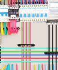 Massive 50 Pack Cable Chase Wire Brackets Perfect For Neat Home Office Setup Keep Your Cords Tangle Free And Organized Super Easy Install showing organized wires.