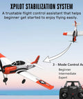 Beginner Friendly RC Airplane With XPilot Stabilization System, 2.4 GHz 4 Channel Remote displayed with T28 Trojan plane in flight