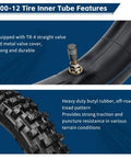 3.00-12 inner tube with TR-4 valve, durable butyl rubber tread for Honda Dirt Bike Tire And Inner Tube Set Front 2.50-14 Rear 3.00-12
