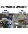 Comparison of Thor Beast Half Inch Impact Wrench with sharp edge and chamfered design for more comfort.