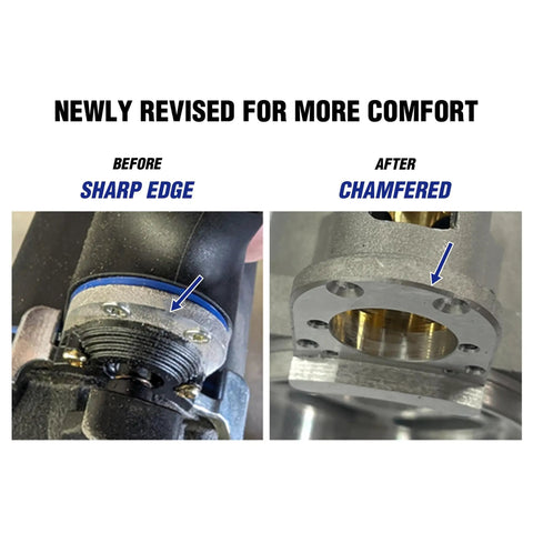 Comparison of Thor Beast Half Inch Impact Wrench with sharp edge and chamfered design for more comfort.
