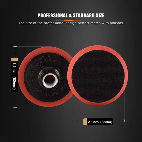 Five Piece Natural Wool Buffing Pad Set For Car Polishing 3 Inch 75mm with hook and loop backing pad, extension shank