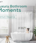Magnet Grip Shower Curtain Liner With Weighted Magnets, 72x72 Inches, in modern bathroom setting with bathtub