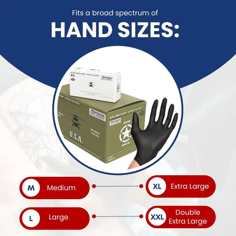 Industrial Black Nitrile Gloves Heavy Duty 5 Mil Disposable Latex Free Powder Free Full Palm Textured with size options