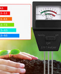 Two In One Compact Soil Fertility Tester With Three Probes Kit for easy outdoor garden health check, soil and meter close-up