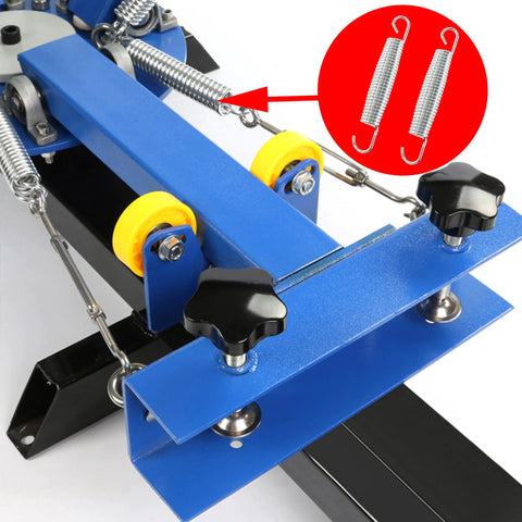 Bociloy 2-pack extended tension springs with hooks installed on blue metal frame; steel 0.12 in dia wire, 0.87 in OD, 5.5 in free length