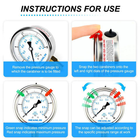 Instructions for 0 To 10 Psi Liquid Filled Pressure Gauge With One Quarter Inch NPT Rugged Built To Last Two And A Half Inch Dial.