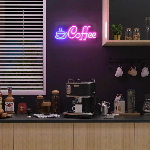 Coffee Neon Sign LED Light For Cafe And Kitchen, USB Powered Neon Sign With Metal Chain, Wall Decor For Restaurant, Shop Window, Bar, And Cozy Coffee Shop Vibes