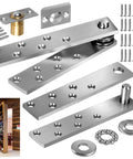 Hidden Door Pivot Hinges for Wood Doors, Heavy Duty Stainless Steel 200 Lb Load, Concealed Bookcase Cabinet Door Hinges, hardware set