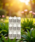 10 Pack White 8mm Household Hose Filters For Water Pumps And Sprayers with garden background
