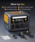 600W Portable Power Station With 268.8Wh Lifepo4 Battery And Pure Sine Wave Output, accessories shown, compact size, aluminum shell.