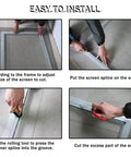 Installation steps for Pro Grade Heavy Duty 48x118 Inch Window Screen Mesh For Patio And Door Replacement, DIY screen cutting.