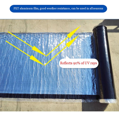 Pro Level Aluminum Foil Bitumen Tape Self Adhesive Waterproof Roof Underlayment Roll showcasing PET aluminum film with UV protection