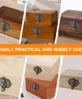Antique Bronze Jewelry Box Hinge Hasps Lock Kit With Screws on various wooden cases showing retro engraved decorative hardware.