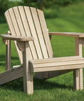 Classic Adirondack Chair Plans With Full Size Templates Total No Sweat Weekend Build For Your Backyard Lounge Easy To Tackle Alone Or With Buddies built wooden chair on grass