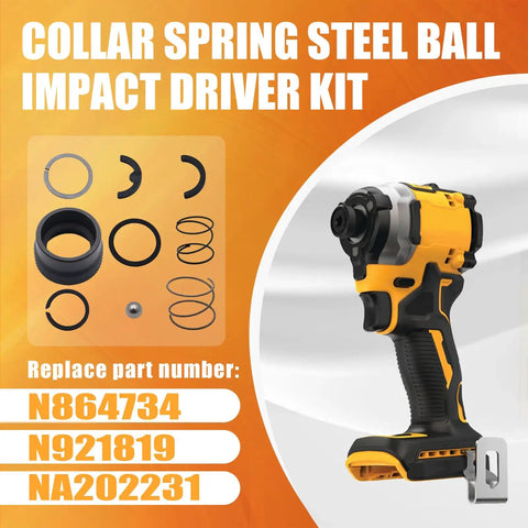 Beefed Up Collar Spring Steel Ball Impact Driver Kit Replacement For Cordless Impact Tools Compatible With DCF845 DCF850
