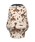 All In One Baby Car Seat Canopy And Nursing Cover, Breathable Multi Use Shield with cowboy pattern