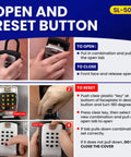 Hands demonstrating Super Handy Outdoor Key Lock Box With Digital Push Button Keypad For Outside Use Portable Shackle Safe Box