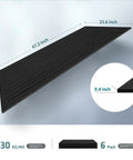 6 Pack Acoustic Wall Panels 47.2 By 23.6 Inches Black Sound Proof Panels displayed with dimensions and density detail.