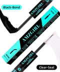Bond And Seal 2 In 1 Lash Glue For Cluster Lashes with black adhesive and clear seal spiral brush wand, 10ml, for home DIY.