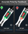Digital Voltage Tester Pen For Cars And Trucks 3 To 48V With LED Readout Pro Grade Handheld Circuit Tester Battery Health Diagnostic Everyday Carry Ready Alternator And Fuse Checker Precise Zero Point One Volt Resolution, green/red polarity display